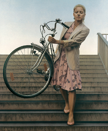 Müller-Franken Frau mit Fahrrad