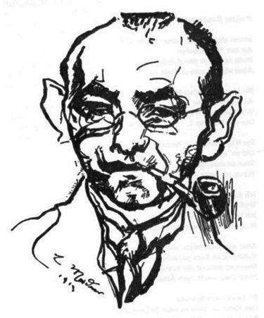 Ludwig Meidner Porträt Carl einstein 1913